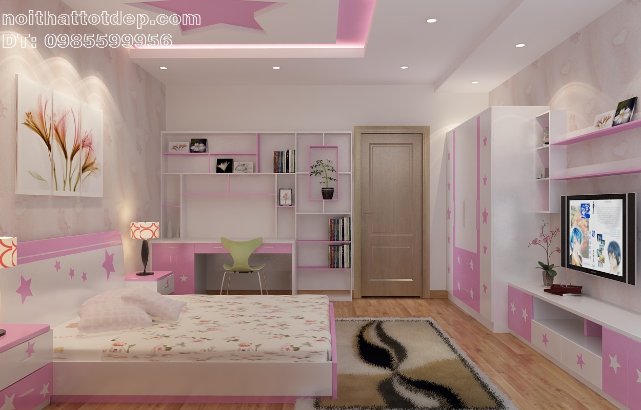 Nội thất trẻ em với không gian sắc màu cực kỳ dễ thương cho căn phòng của bé